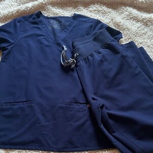 Navy blue figs scrub set